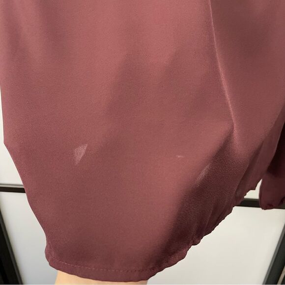[XL] SWS Flowy Boho Burgundy Long Sleeve Blouse with Lace Details Women’… - Picture 14 of 15
